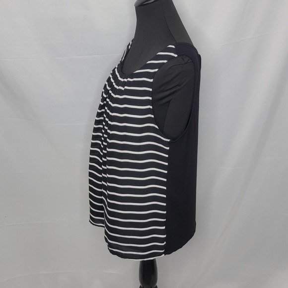 Elle Sleeveless Striped Tie Back Blouse Size L - Picture 10 of 14
